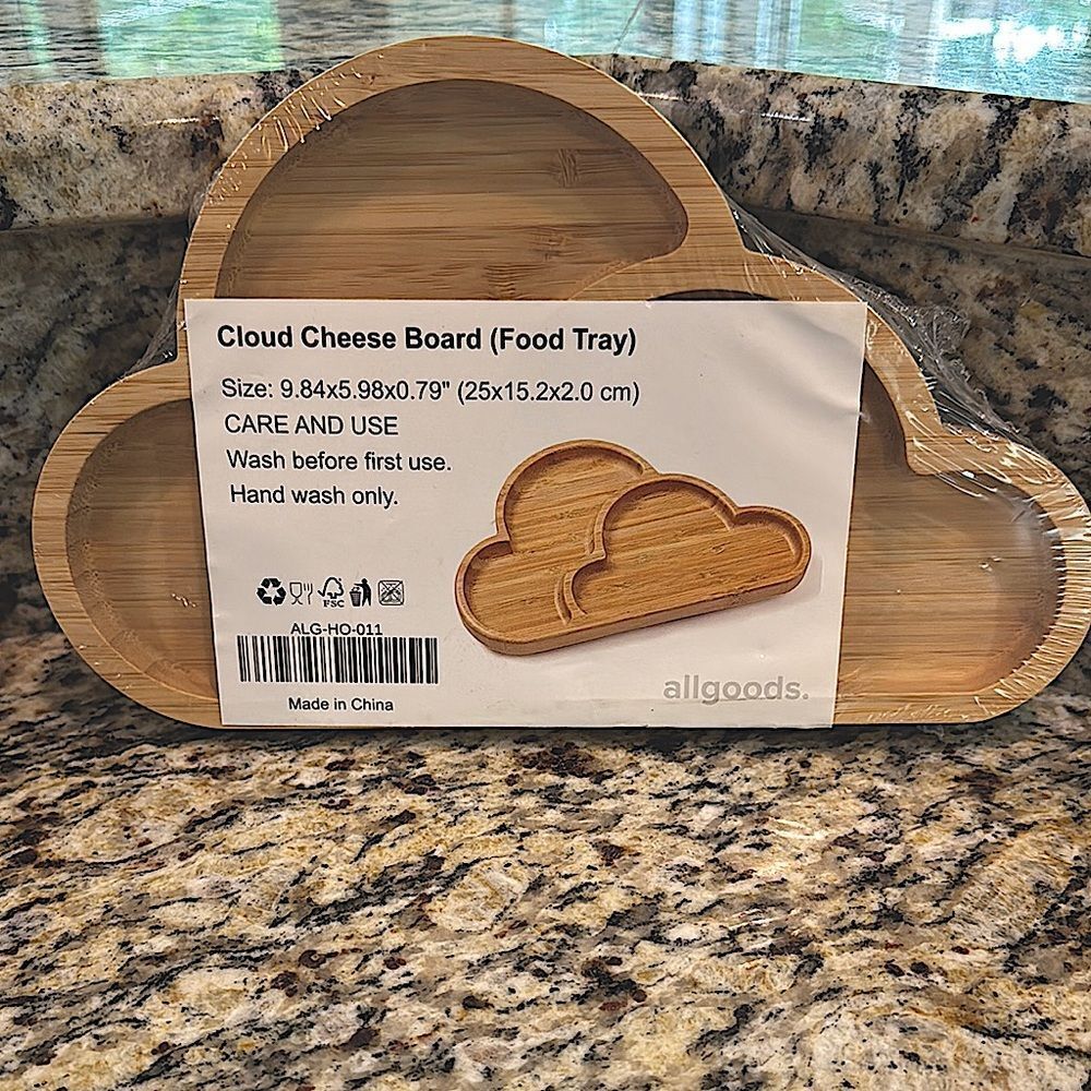 Cloud Shaped Bamboo Cheese Board Food Tray